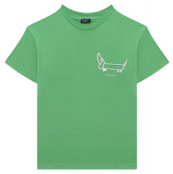 Хлопковая футболка Il Gufo P24TS455MF001/10A 14A По летнему яркой зеленой