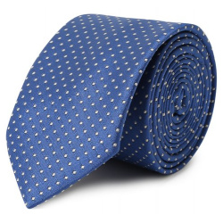 Шелковый галстук Dal Lago N300/7328/III Ярко голубой с ромбовидным