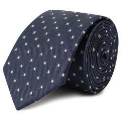 Шелковый галстук Dal Lago N300/7328/III Темно синий с белым