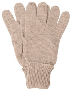 Шерстяные перчатки Il Trenino CL 4055/J Темно бежевые с широкими