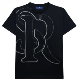 Хлопковая футболка Stefano Ricci Junior YNH3100750/TE0001 Темно синяя