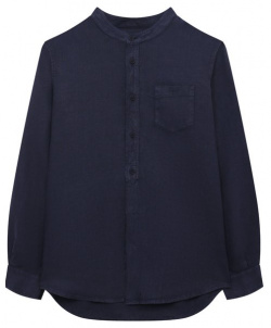 Льняная рубашка Il Gufo P23CL016L6006/10A 14A Для пошива темно синей рубашки с