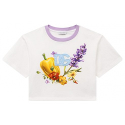 Укороченная футболка Dolce & Gabbana L5JTHY/G7I0Y/8 14 Белую укороченную