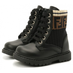 Кожаные ботинки Fendi JMR330/A8CU/19 26 Черные с высокой шнуровкой