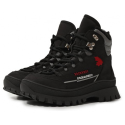 Кожаные ботинки Dsquared2 75661/36 40 Черные с усиленной шнуровкой и