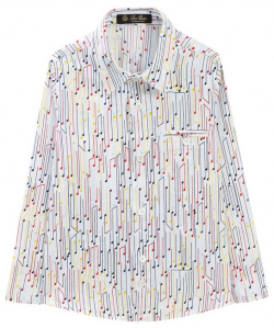 Хлопковая рубашка с принтом Loro Piana FAI2224 Белоснежная отложным
