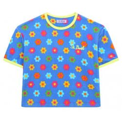 Хлопковая футболка MC2 Saint Barth STBK/ALEJA STRING/00555D Синяя с