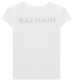Хлопковая футболка Balmain BT8A21 Белоснежную футболку с короткими рукавами