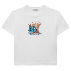 Хлопковая футболка Dolce & Gabbana L4JTEY/G7H0Y/2 6 Для изготовления белоснежной