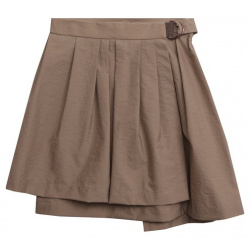 Хлопковая юбка Brunello Cucinelli B0F79G072B Создавая бежевую юбку с запахом