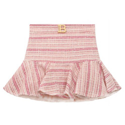 Хлопковая юбка Balmain BS7B11 Мастера бренда выполнили розовую юбку из