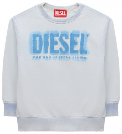 Хлопковый свитшот Diesel J01114/KYAU8 Мастера марки сшили светло голубой