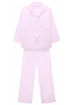 Хлопковая пижама Derek Rose 7025 CAPR020 Для изготовления ярко розовой полосатой