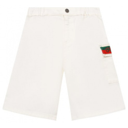 Хлопковые шорты Gucci 653325/XDBJR В белых шортах предусмотрели все для комфорта