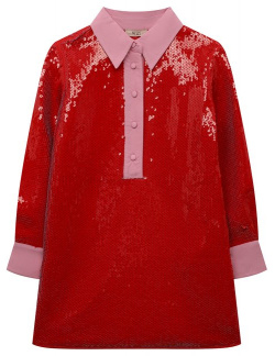 Платье N21 Nº21 N21697/N0294 Красное рубашку с подкладкой из тонкого