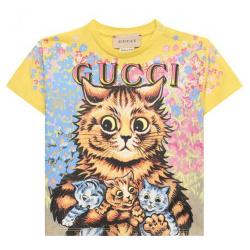 Хлопковая футболка Gucci 581019/XJD2L/9 12M