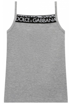 Хлопковая майка Dolce & Gabbana L5J714/FUGNE Серую меланжевую майку с узкими