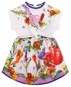 Хлопковое платье Dolce & Gabbana L5JD6H/G7I1A/8 14 В разноцветном с