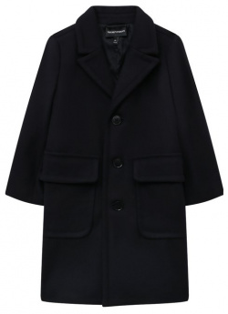 Шерстяное пальто Emporio Armani 6R4LJ2/4N7YZ Для пошива темно синего с