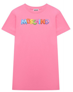 Хлопковое платье Moschino HAV0BQ/LBA00/4 8 Розовое унаследовало от