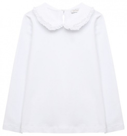 Хлопковая блузка Monnalisa 18BTSH Для пошива белой блузы мастера марки