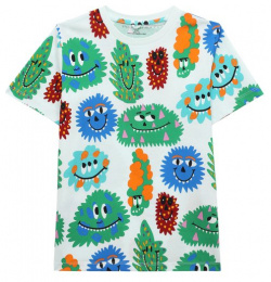 Хлопковая футболка Stella McCartney TT8Q31 Разноцветная с круглым