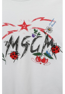 Хлопковая футболка MSGM kids MS029398