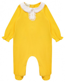 Хлопковая пижама с кружевной отделкой Gucci 463158/X5N21