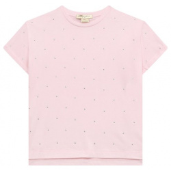 Хлопковая футболка Stella McCartney TS8E21 Мастера марки сшили светло розовую