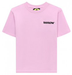 Хлопковая футболка Barrow 033038 Розовая с небольшим