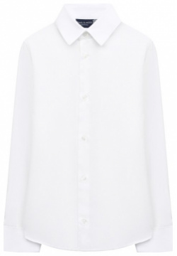Хлопковая рубашка Dal Lago N402/7317/4 6 Белая приталенная с длинными