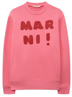 Хлопковый свитшот Marni M00935/M00NI Насыщенный розовый цвет этого свитшота