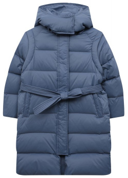 Пуховое пальто Yves Salomon Enfant 23WEM002XXDOXW Создавая синее стеганое