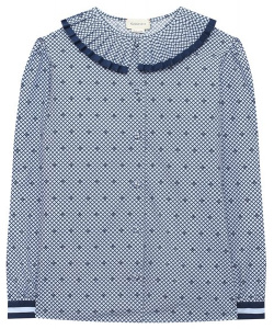 Хлопковая блузка Gucci 623549/ZAE67 В геометрическом мотиве на этой блузе