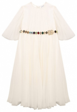 Шелковое платье Dolce & Gabbana L53DC2/FU1AT/2 6 Белоснежное А силуэта