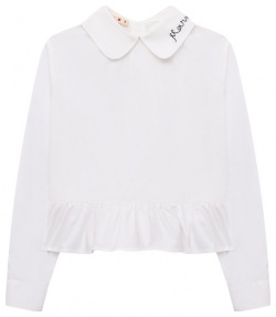 Хлопковая блузка Marni M00912/M00NT Белоснежную блузку с воротником «Питер Пен»