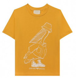 Хлопковая футболка Emporio Armani 6R4T6B/3J52Z Для пошива горчично желтой
