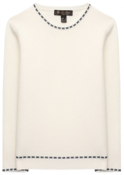 Шерстяной пуловер Loro Piana FAL5882 Мастера марки выполнили кремовый из