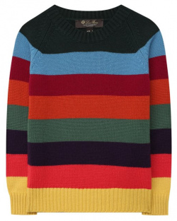 Кашемировый пуловер Loro Piana FAM0241 Разноцветные полоски автоматически делают