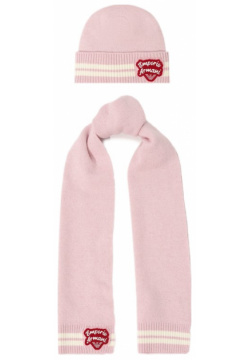 Комплект из шарфа и шапки Emporio Armani 407523/3F484 Нежно розовый