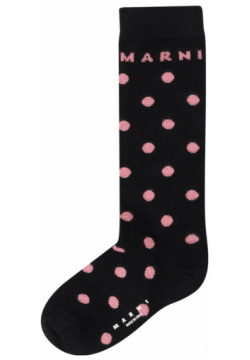Хлопковые носки Marni M00943/M00RC Темно синие в розовый горох выполнены