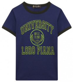 Хлопковая футболка Loro Piana FAM2323 Будто светящийся изнутри принт не только