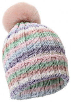 Шерстяная шапка Catya 327650 Эластичную шапку в разноцветную полоску выполнили