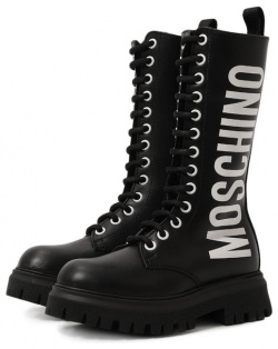 Кожаные ботинки Moschino 76036/18 27 Высокие черные сапоги