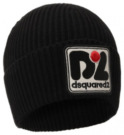 Шапка из шерсти и хлопка Dsquared2 DQ2016/D00WC Принадлежность черной шапки