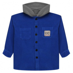 Хлопковая куртка N21 Nº21 N21778/N0306 Куртку насыщенного синего оттенка мастера