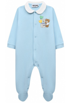 Хлопковая пижама Moschino MUT03Q/LCA40 В голубом комбинезоне будет особенно
