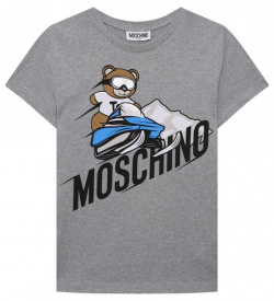 Хлопковая футболка Moschino HYM03U/LAA01/10A 14A Для пошива серой футболки