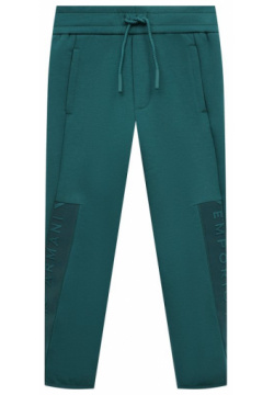 Хлопковые брюки Emporio Armani 6R4PJM/1JHSZ Зеленые с широким регулируемым