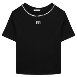 Хлопковая футболка Dolce & Gabbana L5JTKT/G7K5Q/8 14 На черной футболке